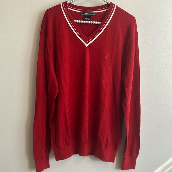 Lacoste Red Lightweight Sweater. Size 5 (Large) - Picture 1 of 5